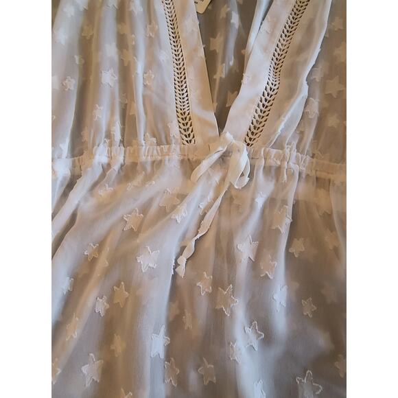 Peyton & Parker Starfish Swim Cover Dress Women's Sz XXL White Short Sleeve - Picture 4 of 14